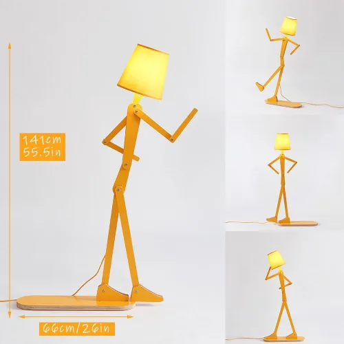 Miniatura 3 de Lámpara de pie mini de madera genial para sala de estar, dormitorio, mesita de noche - Luz decorativa de esquina para oficina, lámpara de lectura