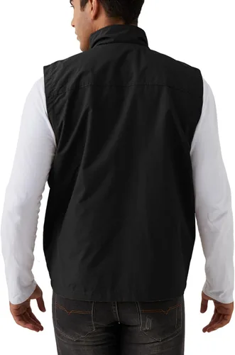 Miniatura 5 de Gihuo Chaleco de pesca para hombre, chaleco utilitario, chaleco de viaje de safari, chaleco de golf