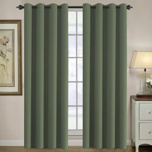 Miniatura 16 de H.VERSAILTEX - Cortinas blackout con aislamiento térmico y ojales en la parte superior, para patios, puertas correderas y división de habitaciones
