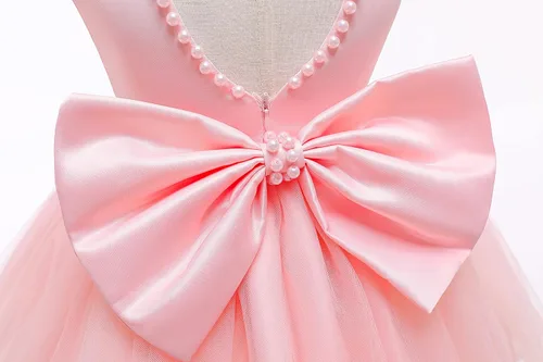 Miniatura 6 de LZH Vestido de encaje con volantes y lazo sin espalda con sombrero, para concurso, fiesta, flores, vestidos de novia