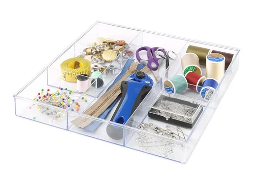 Miniatura 5 de Whitmor Organizador de cajones de resina de plástico transparente fácil de limpiar de 3 secciones