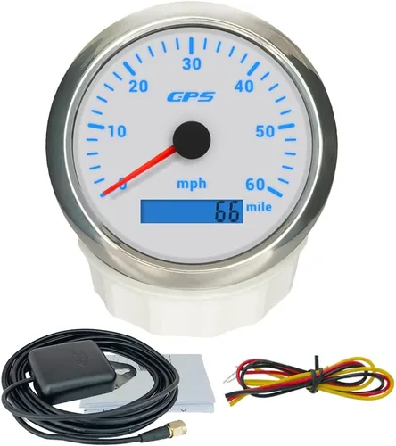 Miniatura 14 de ELING Velocímetro GPS de 3.346 in 0-200 MPH Kit de medidor de velocidad para coche, camión, motocicleta con 7 retroiluminaciones 12 V 24 V