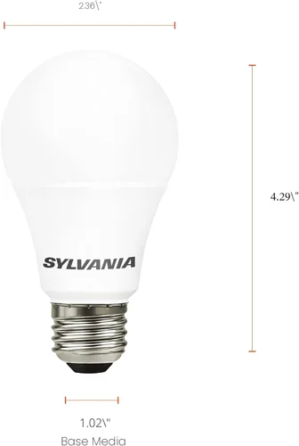 Miniatura 6 de Sylvania Bombilla LED, equivalente a 60 W A19, eficiente 8.5 W, base media, acabado esmerilado, 800 lúmenes, blanco suave, paquete de 4 (73888)