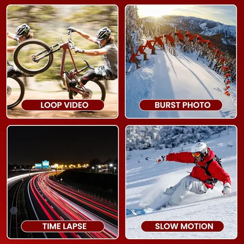 Miniatura 6 de Sound Around Gear Pro Sports Action Camera - Mini videocámara HD 1080P con cámara de 12 MP, pantalla táctil de 2.4 pulgadas, tarjeta USB SD HDMI