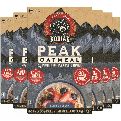 Miniatura 14 de Kodiak - Paquetes de avena instantánea, arándanos y crema, alto en proteínas, 100% granos integrales, 6 cajas con 6 paquetes (36 paquetes)