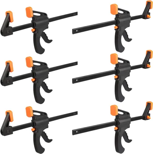 Paquete de 6 abrazaderas de barra F de 10 pulgadas, abrazaderas de barra para trabajo de madera, manualidades, 300 libras, para trabajo de madera,