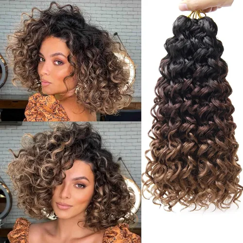 Miniatura 9 de QRHSUKA - Mechones rizados con ganchillo GoGo, cabello ondulado con ganchillo de agua para mujeres, sintético gris, trenzado bohemio, trenza de onda