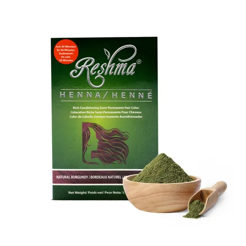 Reshma Beauty Tinte de cabello con henna en 30 minutos infundido con henna orgánica Lawsonia Inermis 100% cobertura de canas para cabello suave y