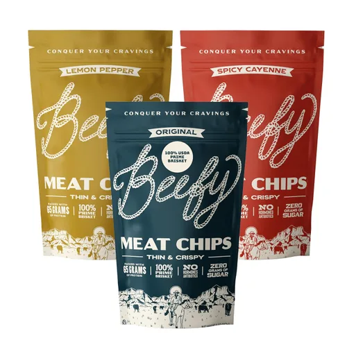 Miniatura 20 de BEEFY Meat Chips - Mostaza Miel - 2.5oz. 100% Prime Brisket. 13g de proteína por onza.
