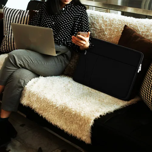 Miniatura 6 de Funda para laptop de 14 pulgadas, estuche delgado para portátil de viaje con bolsillo con cremallera, estuche de transporte protector y a prueba