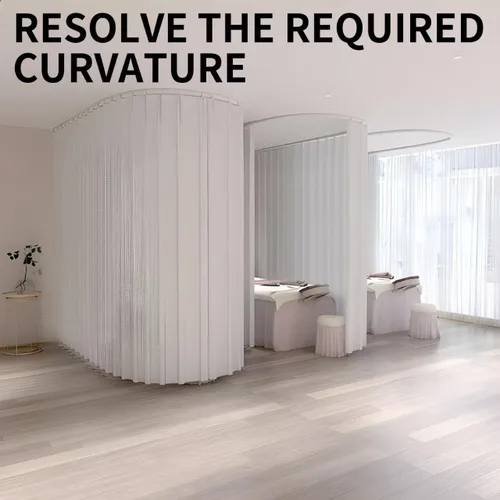 Miniatura 9 de Riel de cortina de techo flexible y plegable, varilla curva con soporte de rodillos silenciosos, divisor de habitación, riel de techo para vehículos