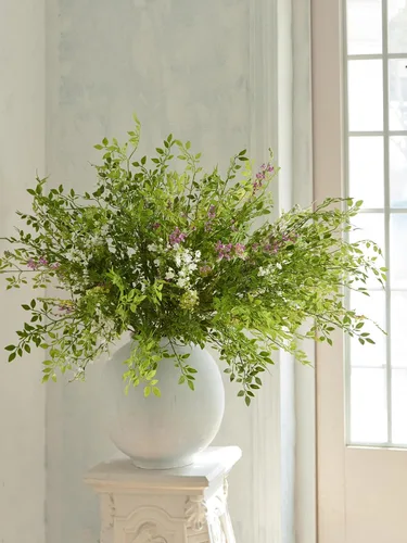 Miniatura 7 de MISSPIN Flores Artificiales con Tallos de Follaje, Plantas Falsas de Interior, Ramas para Jarrón Alto Ultra-Realistas, 12 Piezas Centros de Mesa