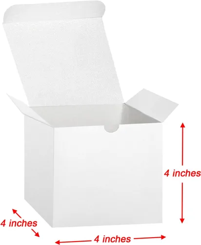 Miniatura 2 de Bonfasvo Cajas de regalo, paquete de 30 cajas de papel kraft plegables de 4 x 4 x 4 pulgadas, cajas de papel kraft plegables para damas de honor