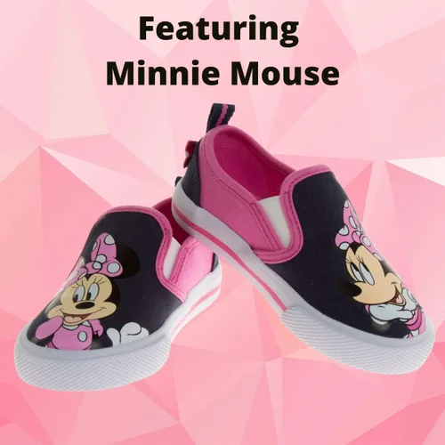 Miniatura 8 de Disney Zapatos de casa de muñecas de Minnie Mouse Gabys de princesa Frozen para niñas y niños pequeños, mocasines de carácter, tenis casuales de lona