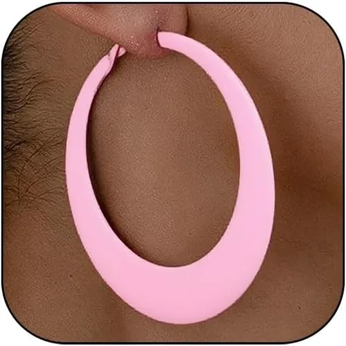 Aretes de aro coloridos para mujer, estilo vintage de los años 80 y 90, aretes de neón retro exagerados y gruesos, joyería Y2K, accesorio de disfraz