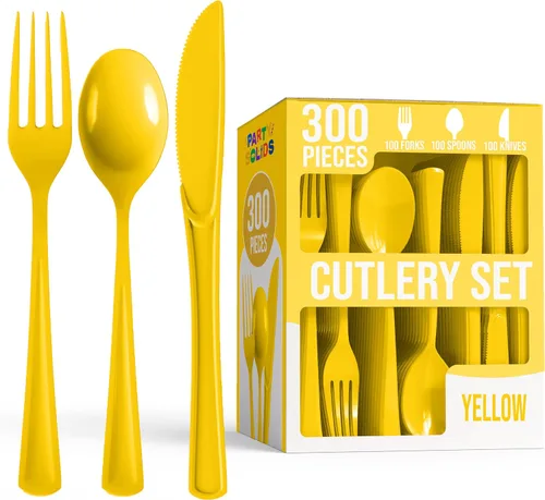 Miniatura 18 de Party Solids - Juego de cubiertos de plástico negro resistente de 300 piezas, cubiertos desechables negros resistentes, juegos de utensilios, 100