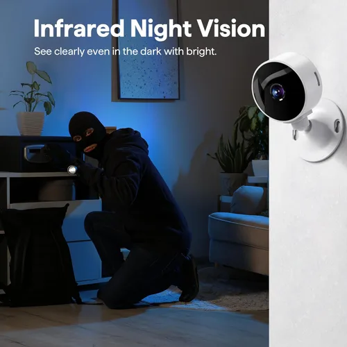 Miniatura 5 de Cámara de seguridad interior 2K 3MP, monitor de mascotas y bebés Cámara WiFi con detección de movimiento y sonido, alerta en tiempo real, audio