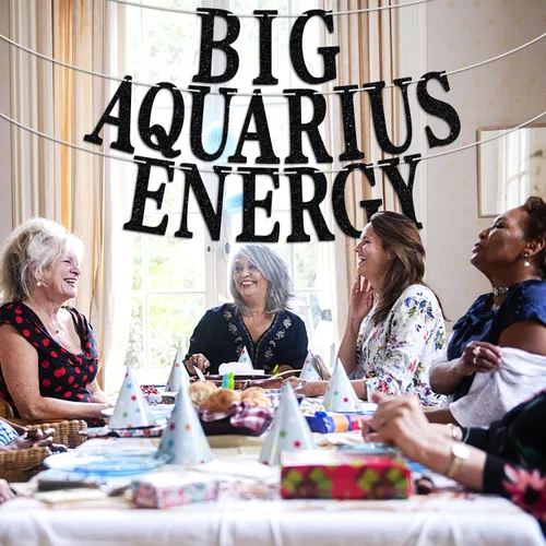 Miniatura 5 de Big Aquarius Energy Banner, temporada de acuario enero/febrero decoración de pastel de cumpleaños – 12 suministros de decoración de fiesta