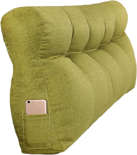 Miniatura 8 de Cojín triangular grande para cabecero de lectura, almohada para reposo en cama, respaldo triangular, respaldo de forro polar, soporte de Café