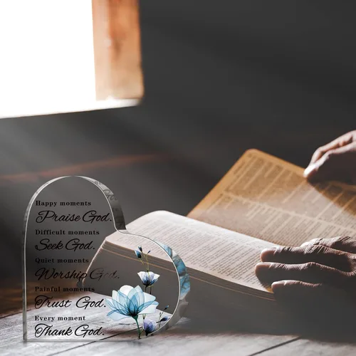 Miniatura 5 de Yulejo Versículos de la Biblia, regalo cristiano para mujer, regalo de semana CNA, citas inspiradoras, flores azules, decoración de habitación
