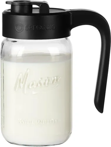 Miniatura 7 de Jarra Mason con Tapa - Jarra de Vidrio Hermética y a Prueba de Fugas con Tapa, Perfecta para Leche Materna, Infusión en Frío y Té de Sol, 2 Quart