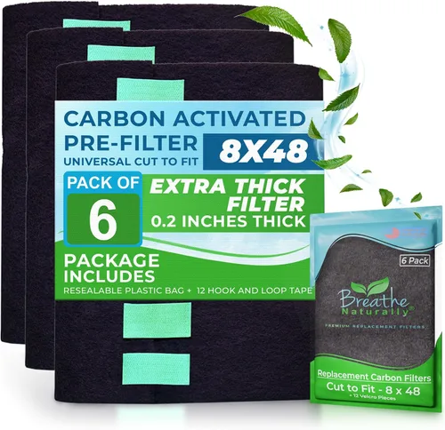 Miniatura 21 de Breathe Naturally Corte Universal para Adaptar Filtro de Aire de Carbón Activado – Filtros de Carbón de Repuesto – Lámina de Carbón de Prefiltro