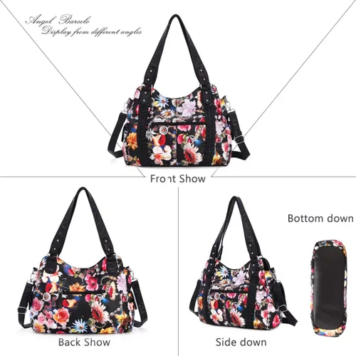 Miniatura 110 de Angel Barcelo - Bolsa de hombro amplia para mujer, diseño Hobo, cuero lavado
