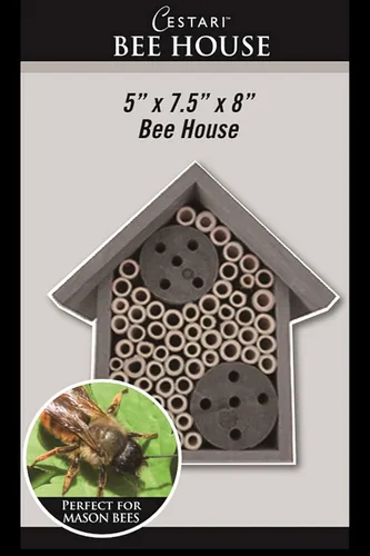 Cestari Bamboo Tube Bee Hotel para abejas solitarias - Atrae polinizadores suaves a tu jardín con una abeja de madera segura certificada FSC