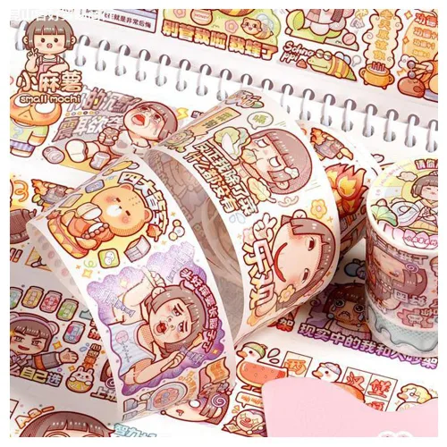 Alideco - Cintas adhesivas decorativas pequeñas de mochi washi, ideales para suministros de diario, manualidades, álbum de recortes, bricolaje,