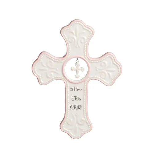 Miniatura 7 de DEMDACO Cruz de pared Bless This Child - Cruz de bendición para bebé - Decoración de guardería de fe - Regalo para recién nacido - Colgante de pared