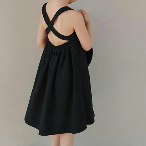 Miniatura 4 de Vestido camisola casual de color sólido para niños y niñas pequeñas, vestido de princesa para fiesta, vestido de princesa, vestido con bolsillo