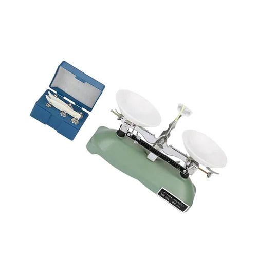 Miniatura 6 de Balanza mecánica 7.05 oz 0.01 oz precisión de metal verde balanza con pesos para herramientas de educación científica de laboratorio