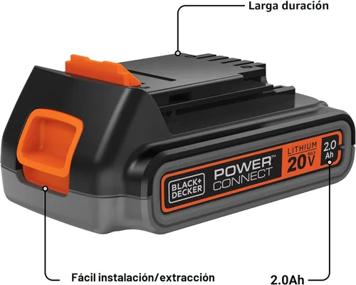 Miniatura 2 de BLACK+DECKER 20V MAX POWERCONNECT Batería de 2.0 Ah con luz indicadora de estado de carga (LBD2020S)