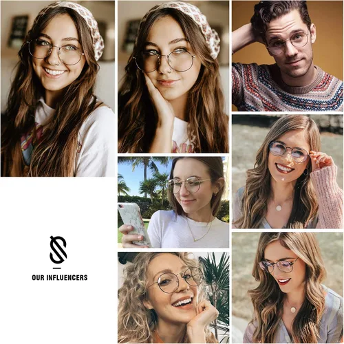 Miniatura 5 de SOJOS Blue Light Blocking Computer Glasses Round Eyewear Anti Blue Light Lens Preppy Chic SJ5024B