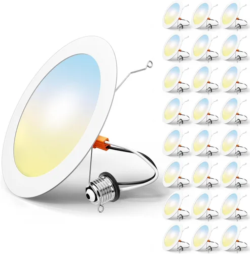 Miniatura 9 de FREELICHT Paquete de 24 unidades de iluminación LED empotrada de 4 pulgadas, 5CCT seleccionable, luces LED de lata planas regulables, 7W, 700LM, ETL