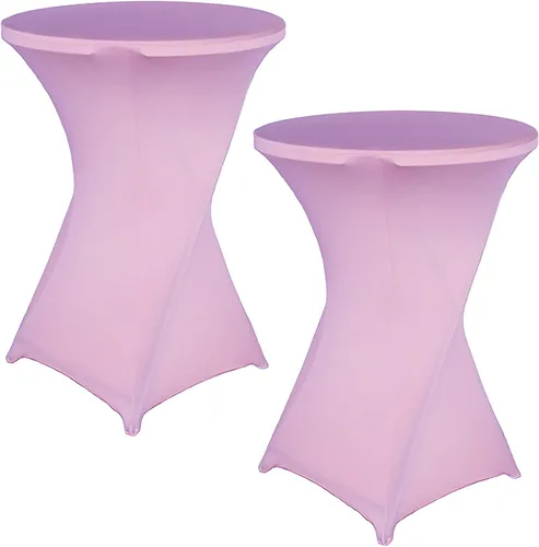 Miniatura 18 de Jeloris Paquete de 2 manteles redondos de elastano elástico de elastano de 32 x 43 pulgadas, color negro, para bodas, banquetes, eventos, fiestas