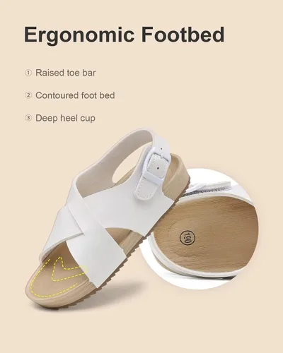 Miniatura 5 de Cubufly Sandalias para niños con tiras cruzadas y puntera abierta, zapatos de verano para uso en interiores y exteriores, para niños pequeños