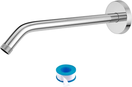 Miniatura 17 de Lordear Brazo de ducha montado en la pared, tubo de ducha de 12 pulgadas con brida, vástago de ducha redondo de 1/2 NPT para cabezal de ducha, negro