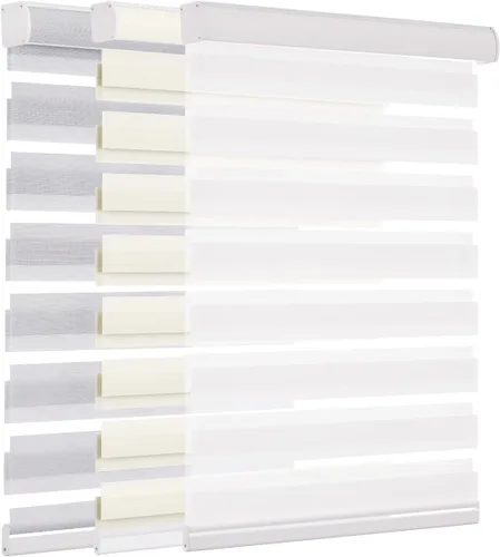 Miniatura 13 de Changshade - Persianas de cebra personalizadas con cordón, persianas enrollables de cebra con bloqueo de luz (85%) con cordón, persianas enrollables