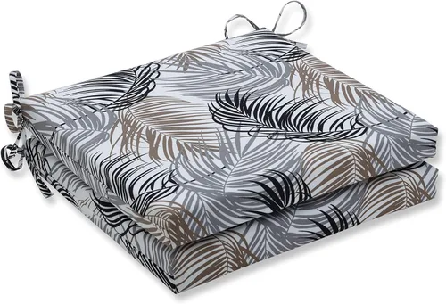 Miniatura 8 de Pillow Perfect Cojines de asiento de esquina cuadrados para exteriores e interiores, 16 x 18.5 pulgadas, selva verde con hojas exuberantes, 2 Selva