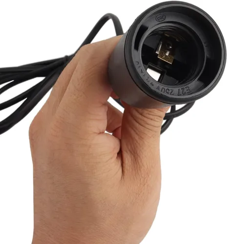 Miniatura 3 de Kit de luces colgantes enchufables, luces colgantes retro con cable enchufable, lámpara colgante industrial E26 E27, cable de 9.8 pies con Negro