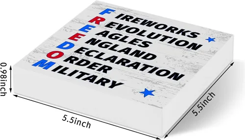 Miniatura 3 de Letrero patriótico de escritorio con texto en inglés «Happy 4th of July » Fuegos artificiales, Revolución, Águilas, Inglaterra, Declaración