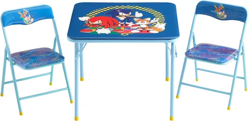 Miniatura 18 de Idea Nuova Juego de muebles de 3 piezas con 1 mesa cuadrada y 2 sillas plegables para niños, Strawberry Shortcake Tarta de Fresa
