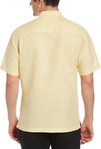 Miniatura 2 de Cubavera Camisa Guaybera de manga corta con botones para hombre, mezcla de lino