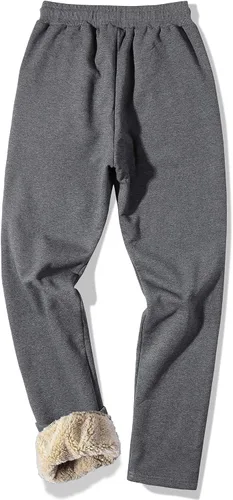Miniatura 24 de MACHLAB Pantalones deportivos térmicos de forro polar para hombre, pantalones de chándal gruesos y cálidos para invierno