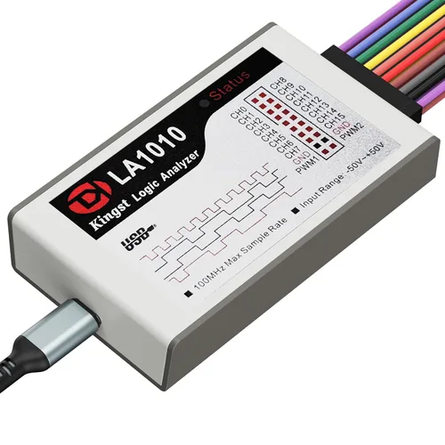 LA1010 Analizador USB de lógica 16 canales de entrada 100MHz con el software PC en inglés Instrumento de mano, compatible con Windows (32bit/64bit),