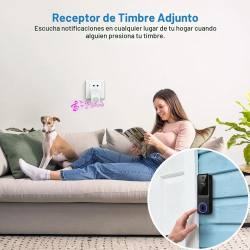Miniatura 5 de SoraNari Cámara de timbre inalámbrico, 1080P HD, detección de movimiento, audio bidireccional, visión nocturna, almacenamiento en la nube