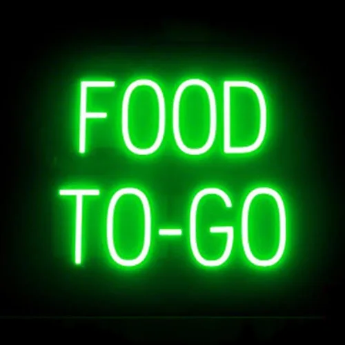 Miniatura 56 de SpellBrite Letrero para restaurantes Letreros relacionados con comida para llevar y llevar con aspecto de neón, luz LED verde 28.1 x 6.3 pulgadas