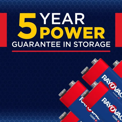 Miniatura 2 de Rayovac Baterías Fusion 9V (paquete de 2), pilas alcalinas de 9 voltios