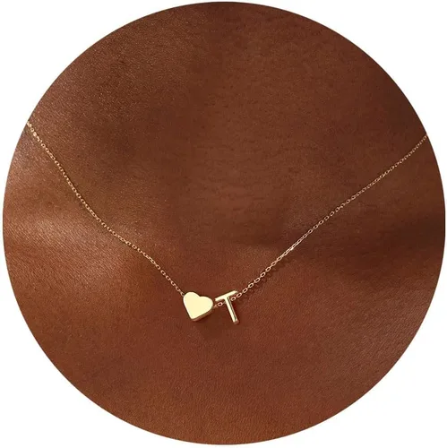 Miniatura 33 de Turandoss Mothers Day Gifts for Mom Wife - Dainty 18K Gold Plated Heart Initial A-Z Pendant Necklace Trendy Jewelry Heart Necklaces Birthday Mothers